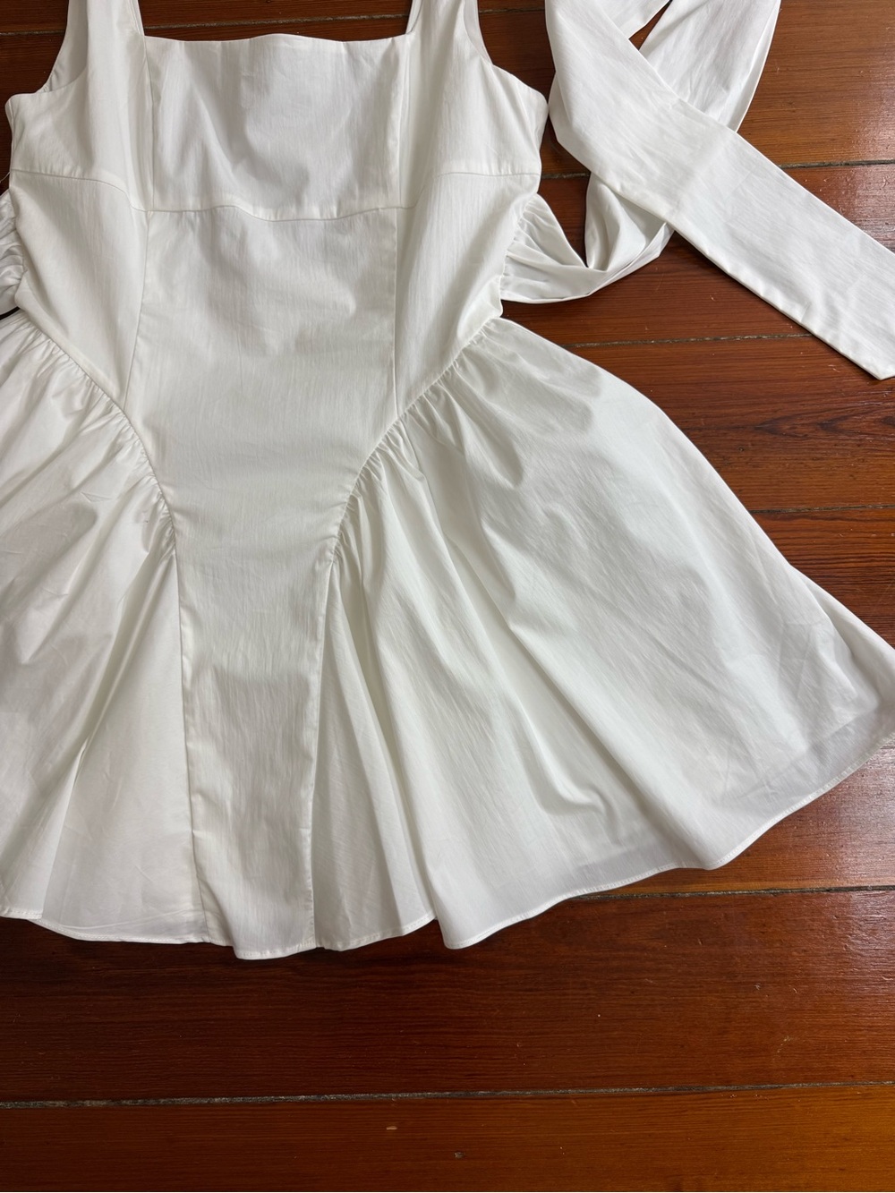 NWT The Vintage Shop White Bow Back Cotton Fit and Flare Mini Dress Sz Med 🧡🍄 - Picture 8 of 12